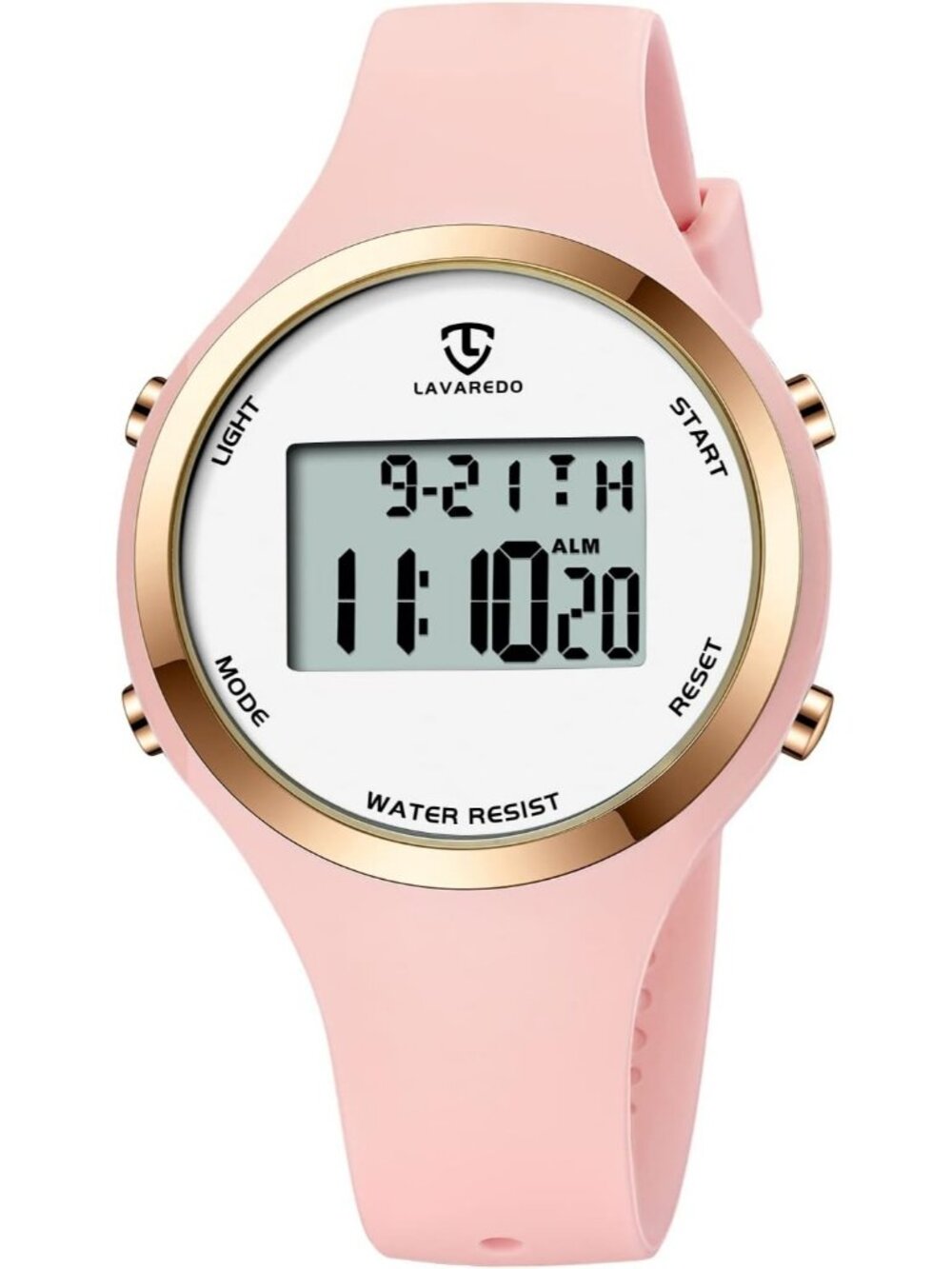 Women's Pink And White Quartz Chronograph Waterproof Outdoor Sport Digital Watch